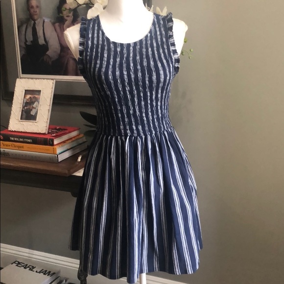 (Sold) BB Dakota You Can Jive Striped Smocked Dres - Picture 5 of 8